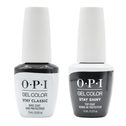 OPI GelColor - Stay Classic Gel Base Coat - Stay Shiny Top Coat 0.5 oz